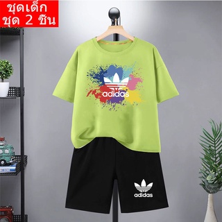 /3 สีK2237+DD249 ชุดแฟขั่นเด็ก ชุดเซ็ทเด็กขาสั้น เสื้อยืดเด็ก