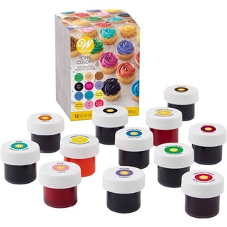 Wilton 12 icing color set (From USA.) สีผสมอาหารชุด 12สี