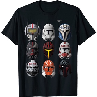 เสื้อยืด พิมพ์ลาย Star Wars The Clone Wars Clone HelmetsSize S-5XL