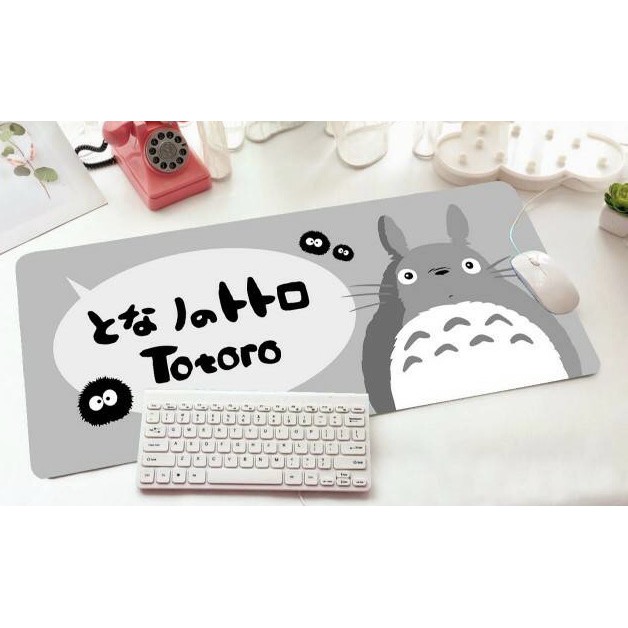 TOTORO แผ่นรอง คีย์บอร์ด รองคีย์บอร์ด keyboard ลาย TOTORO  G  ขนาด 30 x 70 cm แผ่นหนานุ่ม มียางกันลื่น ด้านใต้ MANOPNEST