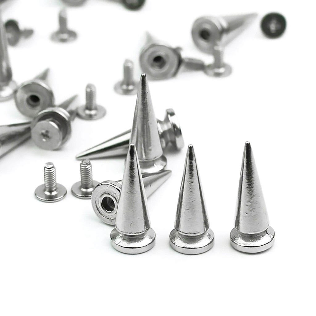 10 pieces หมุดกรวยพร้อมสกรู สีเงิน DIY 10x26 มม.x7 มม. รูปที่ 4
