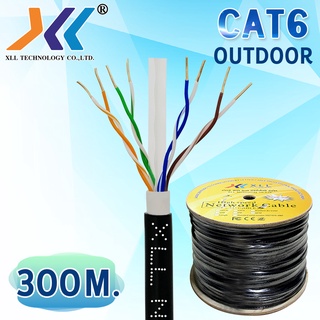 สายเเลน XLL ของแท้ CAT6 Outdoor รุ่น CCAสำหรับใช้ภายนอกอาคาร ไม่เข้าหัว ความยาว 300 เมตร RCAT6341