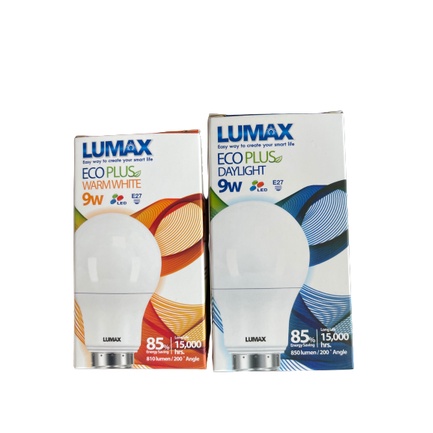 Lumax L&E LED Bulb A60 หลอดไฟบ้าน E27 9W  แสงเหลือง วอร์มไวท์ / แสงขาว เดย์ไลท์