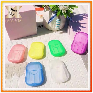 LOCO FISH Travel Washing Hand Paper Portable Foaming Soap Flakes Convenient Scented Bath Home Slice Sheets