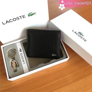 LACOSTE  SHORT WALLET  WITH  KRY  SET ของแท้ ราคาถูก