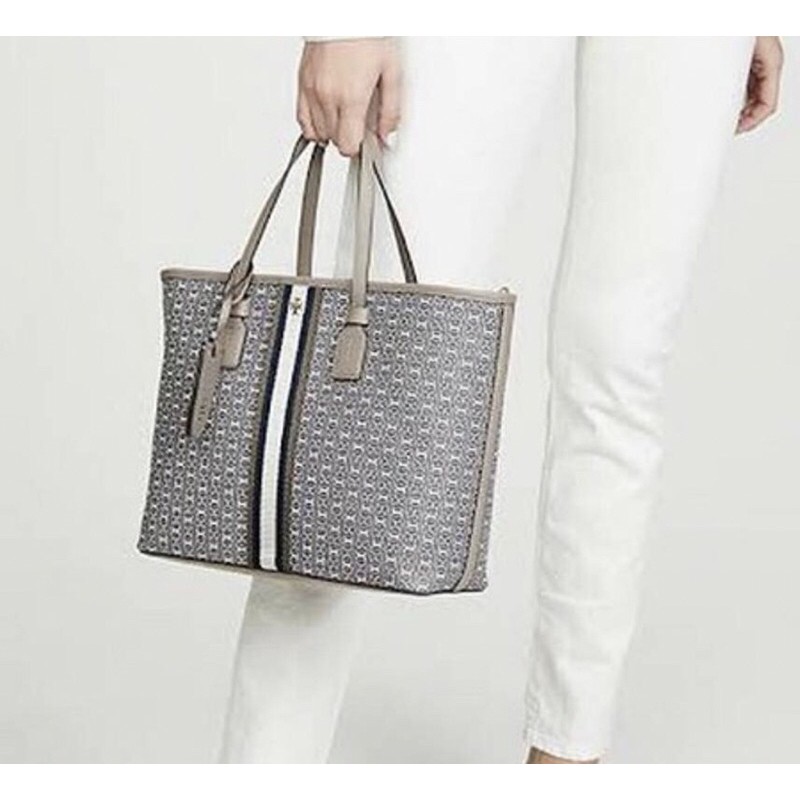 tory burch gemini link small tote สีเทา