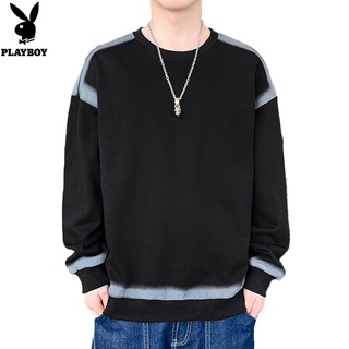 PLAYBOY Mens sweater casual long sleeved T-shirt round neck mens sweater