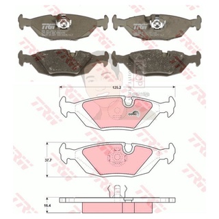GDB299 ผ้าเบรค-หลัง(TRW) (เนื้อผ้า COTEC) BMW 520i (E28) /BMW 316, 318i,320i, 325i (E30)
