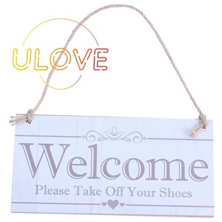 แผ่นป้าย Welcome Please Take Off Your Shoes สําหรับแขวนตกแต่งระเบียงบ้าน