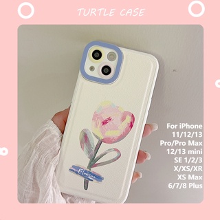 [พร้อมส่ง] เคสโทรศัพท์มือถือหนัง ลายดอกไม้ สําหรับ Apple iPhone 14 13 12 11 PROMAX XS XR XSMAX SE2020 6 7 8PLUS MINI