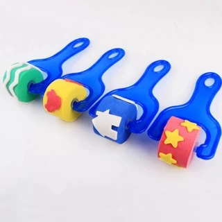 ชุดแปรงฟองน้ำสำหรับเด็ก 30 ชิ้น เครื่องมือวาดภาพ DIY สำหรับเด็กของเล่นระบายสีเพื่อการศึกษา แปรงทาสีโปสเตอร์ Poster Paint