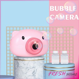 กล้องหมูชมพูเป่าฟองสบู่ เครื่องเป่าฟองสบู่ ใส่ถ่าน AAA  Bubble Machine