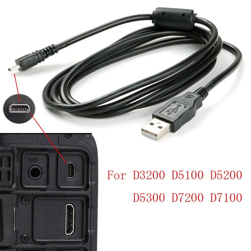 8Pin สาย USB สําหรับ Nikon Coolpix D7100 D5300 D5200 D5100 D3300 D3200 S9500 6 E17 S3100 S3000 S2 S31 S32 S2750 S2700 S230 S203