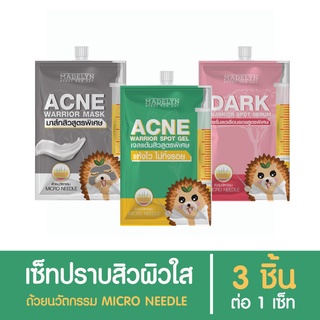 Madelyn Acne Warrior Set เมดเดอร์ลีนด้วยนวัตกรรม Miicro Needle [ 3 ชิ้น / 1 เซ็ท]