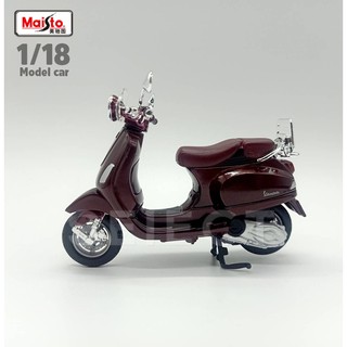 🛵โมเดลเวสป้า Model  Vespa  LXV 2013 สีเลือดหมู สีเหลือง  (Scale 1:18) พร้อมส่ง