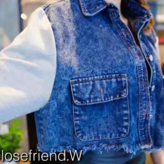 Jacket jean สุดฮิตแขนเทาผ้ายืด