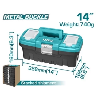 Total กล่องเครื่องมือช่าง ขนาด 14" /17"/20" ( Plastic Tools Box ) รุ่น ตัวล็อคพลาสติก / ตัวล็อคเหล็ก