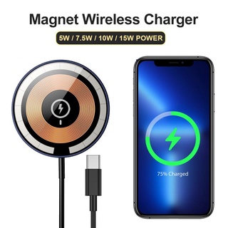 15W Magnet Wireless Charger Transparent Cover Quick Charging Plate Portable For IPhone13/12 Samsung Xiaomi Huawei Mobi00