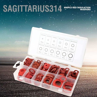 Sagittarius314 ชุดแหวนรองกระดาษไฟเบอร์ เหล็ก สีแดง 12 ขนาด พร้อมกล่อง 600 ชิ้น