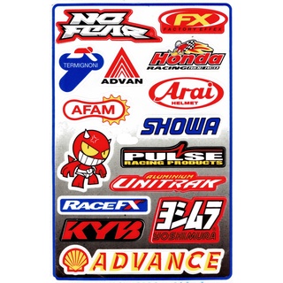 สติกเกอร์แต่งรถ ติดรถยนต์ รถมอเตอร์ไซค์ หมวกกันน็อค โลโก้ สปอนเซอร์ Racing sticker Sponsor ขนาด 27 x 18 cm ST132