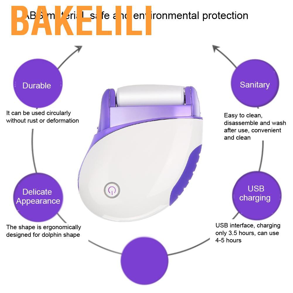 Bakelili Foot Exfoliator Electric File Hard Skin Remover Rechargeable Pedicure Kit Callus Dead