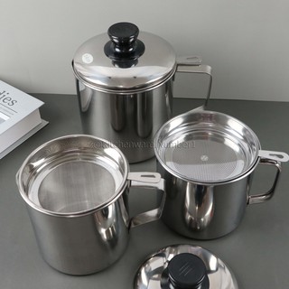 KITCHENWARE_NUMBER1 [พร้อมส่ง] หม้อกรองน้ำมันสแตนเลส