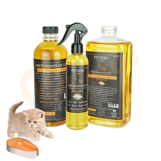 น้ำมันปลาแซลมอนนอร์เวย์ Pethera Salmon Oil for Pet แท้ 100% บำรุงสุขภาพ สำหรับแมว สุนัข ขนาด 320/500/1000ml. Petsupplies