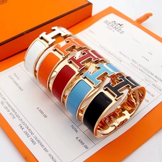 Hermes สร้อยข้อมือแฟชั่น ประดับเพชร หรูหรา