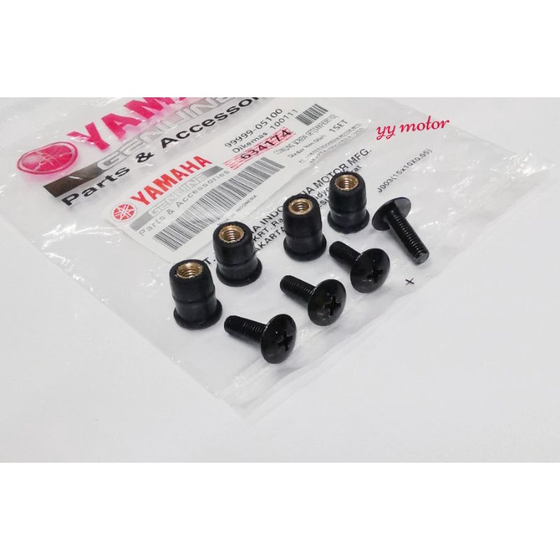 YAMAHA SCREW COWLING VISOR CAP Nombor PLATE 125ZR Y125Z LC135 V4 V5 V6 4 ชิ้น