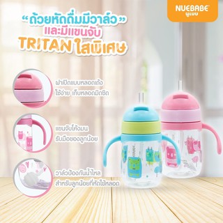 Nuebabe ถ้วยหัดดื่มมีวาล์ว Tritan ขวดใสพิเศษ ขนาด 230 ml.