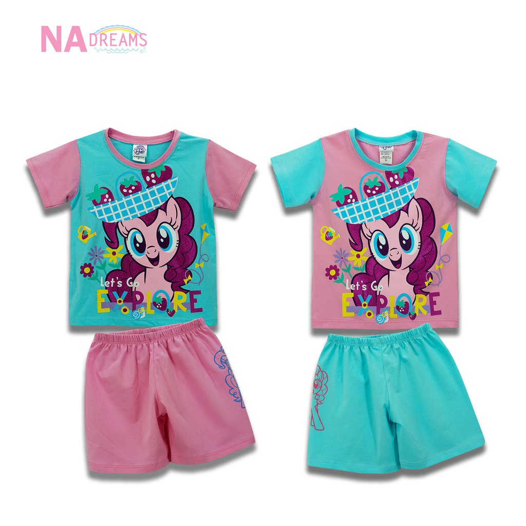 My Little Pony ชุดเซ็ทเด็ก ลายการ์ตูนโพนี่ My Little Pony จาก NADreams ผ้าคอตตอนสแปนเด็กซ์ เนื้อผ้าน