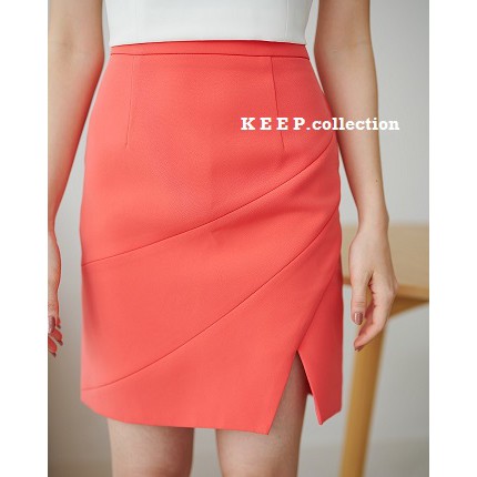 Bolivia skirt from Techinee_brand(กระโปรงตัดต่อผ่าหน้า)