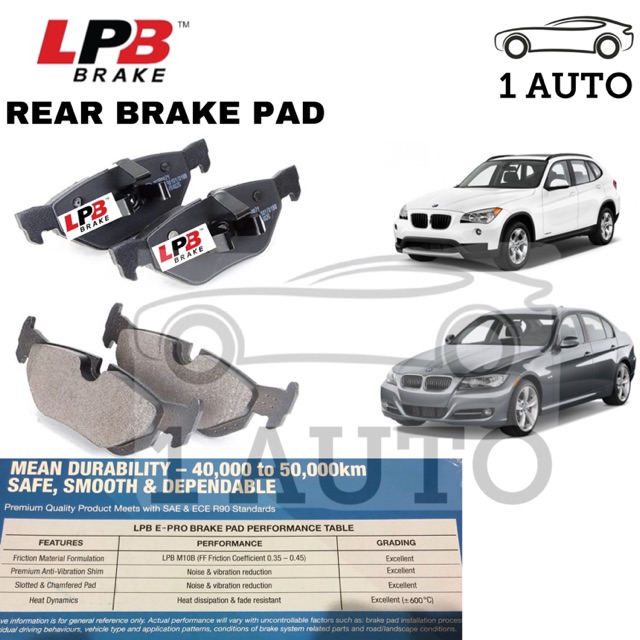 LPB E-PRO SEMI METALLIC REAR BELAKANG BRAKE PAD BMW E90 318i 320i LCI 320d 325i E92 323i e93 325i X1