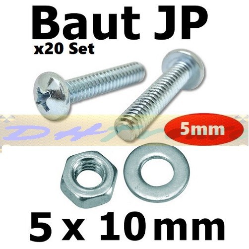 X20 M5 x 10 มม.แหวนน็อตสายฟ้าชุด (JP 5x10) M5 5 มม.ความยาว 10 มม. 1 ซม.M5x10 มม. 5x10 มม.