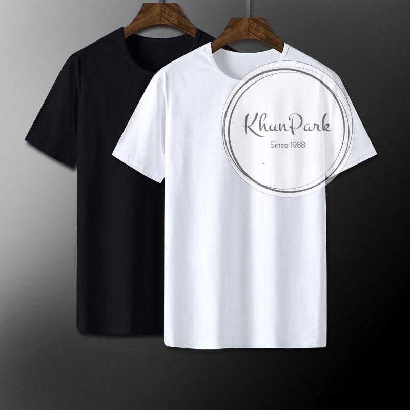 มีบริการเก็บปลายทาง เสื้อยืด สีพื้น สไตล์ มินิมอล มีให้เลือก4 สี ดำ ขาว กรม เทา สต๊อกพร้อมส่ง pp99