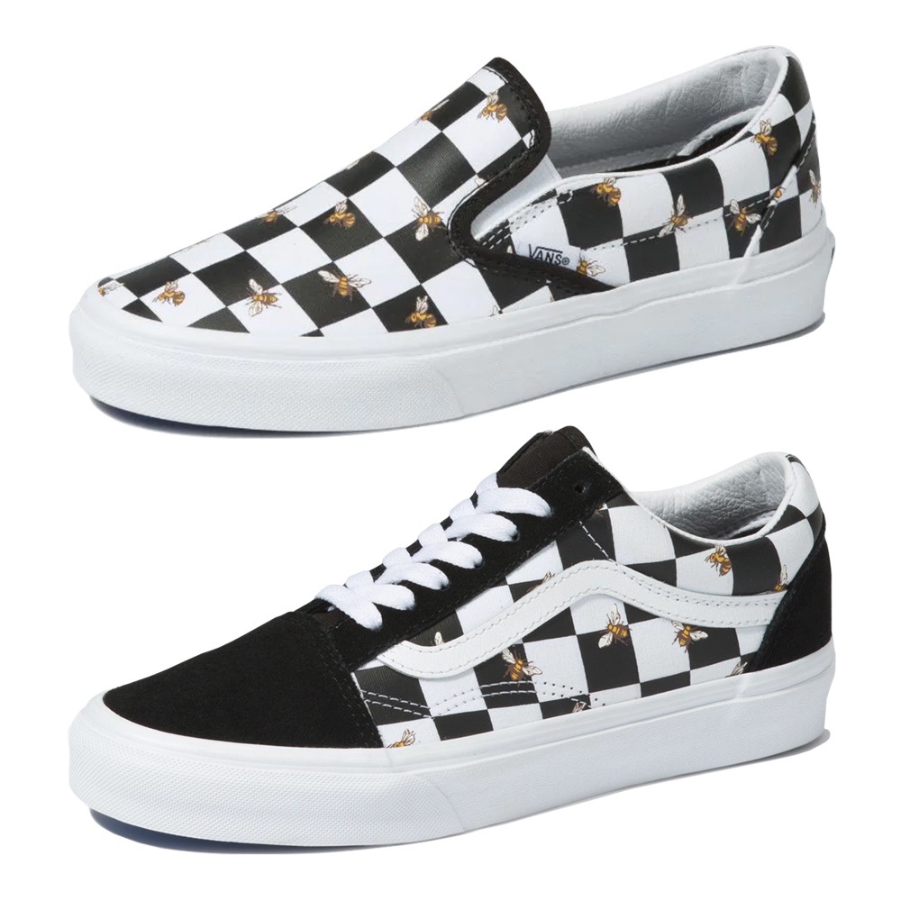 Vans รองเท้าผ้าใบ Classic Slip On Old Skool Bee Check 2รุ่น