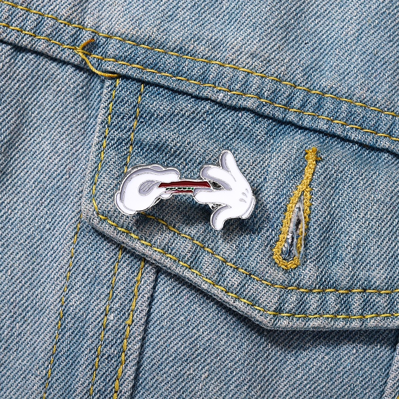 Creative Alloy Hand เข็มกลัด Pin สีขาวป้ายเครื่องประดับเสื้อผ้ากระเป๋าอุปกรณ์เสริมของขวัญสําหรับเพื่อน