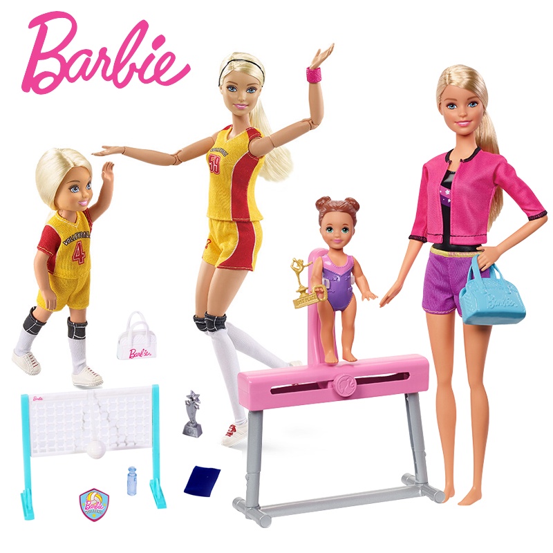 ตุ๊กตา：Barbie Careers Gymnastic Coach Doll Music Teacher layset With