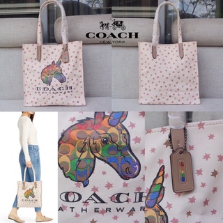 Coach  Tote With Rainbow Signature Unicorn