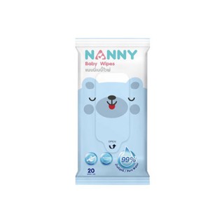 NANNY ทิชชู่เปียก ทำความสะอาดสำหรับเด็ก (Pure Water 99) 20 แผ่น