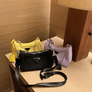 พร้อมส่ง🌸กระเป๋าสะพายข้างมินิ hobo bag ผ้า nylon (prn3)