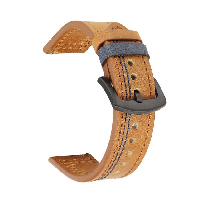 Watch Band 22mm Genuine Leather Strap For Huawei Watch GT/GT2 20mm 22mm Watch Strap Replacements For Samsung Watch Mens Strap