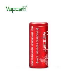 ถ่านชาร์จ 26650 Vapcell 26650 5500mAh 20A สีแดง