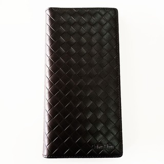 Lulugift Calvin Klein Large capacity Leather Long Wallet Plain Pattern