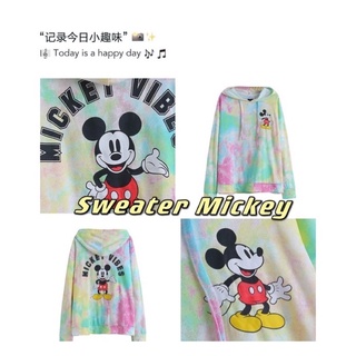 Sweater Mickey มัดย้อมมีฮู้ด