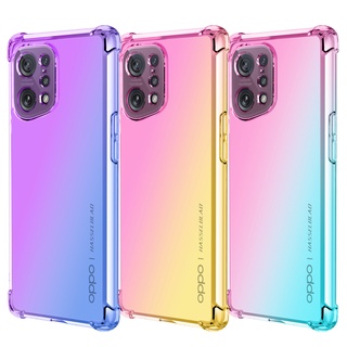 เคสโทรศัพท์มือถือ ซิลิโคนนิ่ม ใส กันกระแทก ไล่โทนสี สําหรับ Oppo Find X5 X3 X2 Pro 5g Find X5 Lite X3 NEO