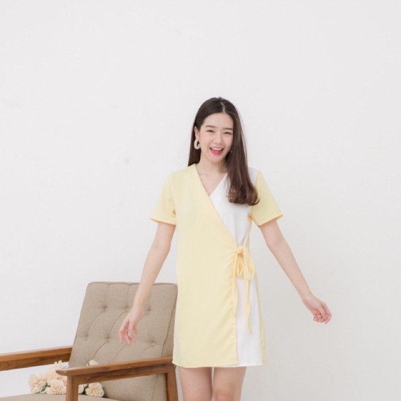 marni dress สีขาวเหลือง