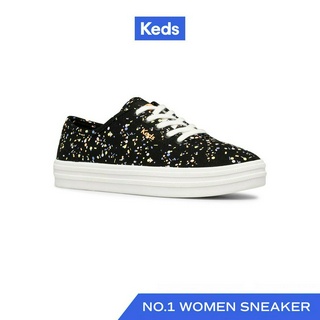 KEDS รองเท้าผ้าใบ แบบผูกเชือก รุ่น BREEZIE CONFETTI CANVAS สีดำ ( WF65868 )