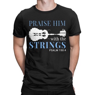 [S-5XL]เสื้อยืดลําลอง ผ้าฝ้าย พิมพ์ลาย Praise Him With The Strings เหมาะกับของขวัญ สําหรับผู้ชาย และผู้หญิง