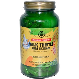 Solgar, Milk Thistle Herb Extract, 150 Vegetable Capsules มิลค์ซีสเซิล